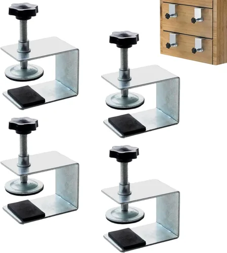4 abrazaderas universales de instalación de gabinete con abrazadera en C, abrazaderas de marco de cara para gabinetes de muebles, diseño de guía de