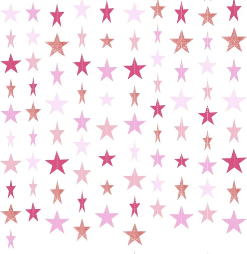 Miniatura 36 de Patelai Guirnalda de estrellas con purpurina 2026, decoración de graduación de 130 pies, pancarta colgante de estrella para fiesta, cumpleaños