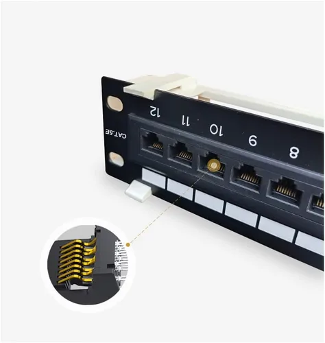 Miniatura 5 de 1U 12 puertos Cat5E Wallmount Patch Panel, UTP Ethernet Patch Panel con RJ45 Cat5E adaptador Patch Panel