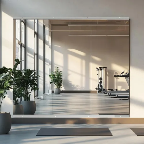 Miniatura 2 de Snowdool Espejo de gimnasio, 48 x 30 pulgadas, 2 espejos para pared de gimnasio en casa, grande, espejo de cuerpo completo para yoga, garaje