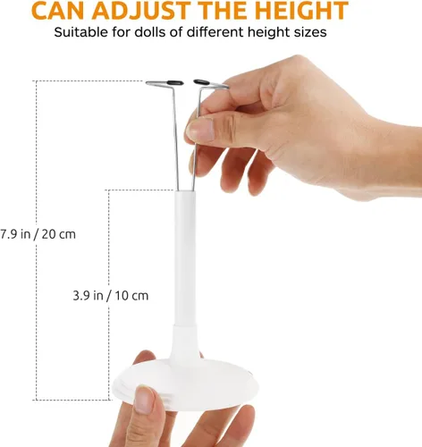 Miniatura 5 de Toddmomy White Doll Stands 2Pcs Adjustablen Doll Display Stand Bracket Support Bear Desktop Holder for Kids Dollhouse Accessories & Collectibles