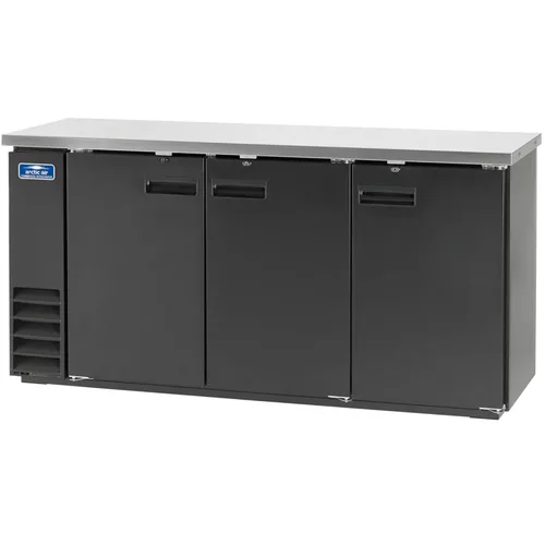 Arctic Air ABB72 - Refrigerador de barra trasera con tres puertas sólidas de 73 pulgadas, 20.7 pies cúbicos, acero inoxidable, negro, 115 V
