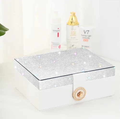 Miniatura 9 de QBestry Organizador de aretes de tuerca para niñas, caja organizadora de joyas, caja de aretes para niñas, caja de joyería para niñas, organizador