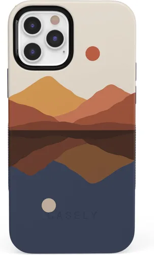 Funda Casely para iPhone 12/12 Pro | Los opuestos se atraen | Montañas de día y noche | Compatible con MagSafe | Diseño protector audaz