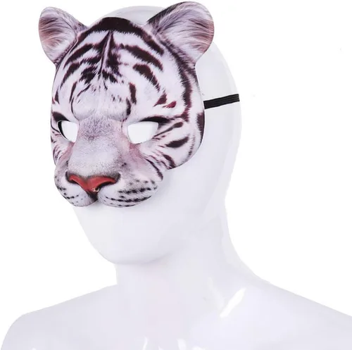 Miniatura 2 de Máscara de media cara de tigre de Halloween, máscara de animal de cosplay para Halloween, fiesta de máscaras, disfraces, accesorios de cosplay Tigre