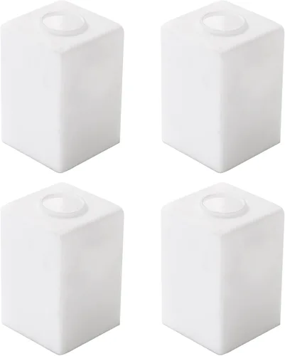 Paquete de 4 repuestos de pantalla de vidrio, cuadrados de vidrio esmerilado blanco esmerilado, cubre globo de vidrio cilíndrico con adaptador de