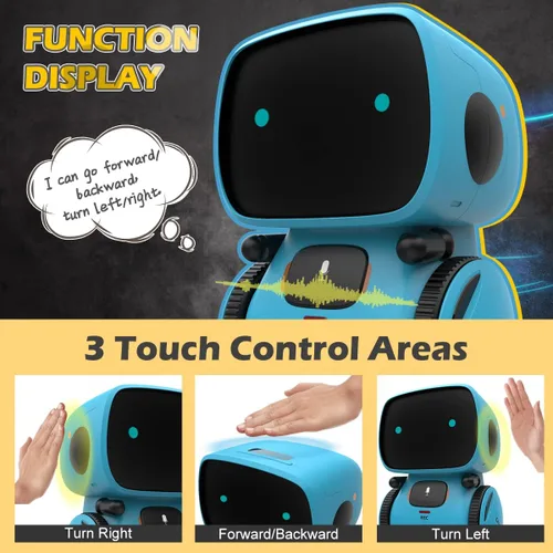 Miniatura 4 de KaeKid Robots para niños, robótico inteligente interactivo con sensor táctil, control de voz, reconocimiento de voz, canto, baile, repetición