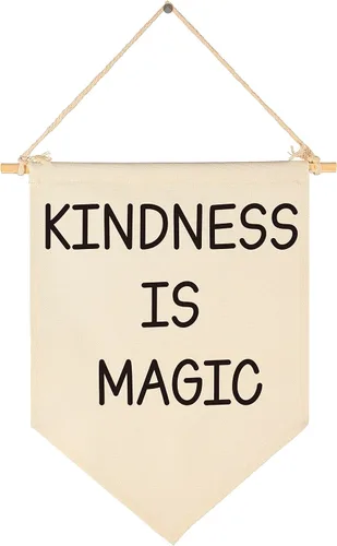 Letrero de pared para aula, regalo para profesores, inspirador para la salud mental, bandera de pared con frase "Kindness is Magic-Positive", para