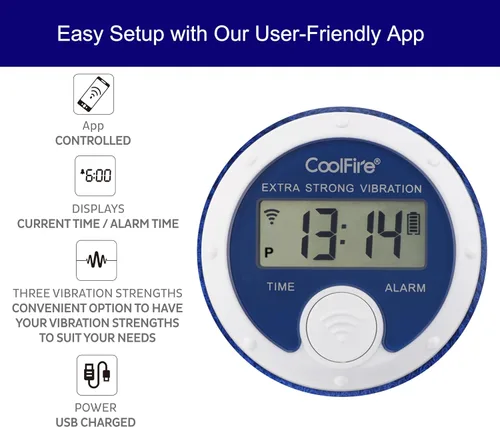 Miniatura 4 de Coolfire - Reloj despertador con banda de sudoración vibratoria, pulsera de alarma silenciosa para despertarse, reloj de vibración para parejas, Azul