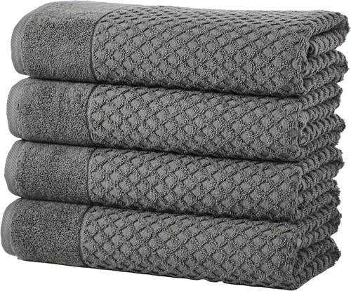 Miniatura 28 de Great Bay Home - Toallas de mano 100% algodón blanco, 6 toallas de baño suaves para manos, altamente absorbentes y de secado rápido, colección