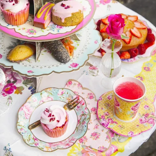 Miniatura 5 de Talking Tables Bonitos platos de papel florales Decoración de fiesta de té de la tarde del día de la madre, platos desechables verdaderamente