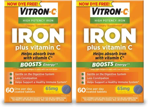 Miniatura 2 de Vitron-C Suplemento de hierro, una vez al día, suplemento de hierro de alta potencia con vitamina C y suplemento de hierro y apoyo inmune