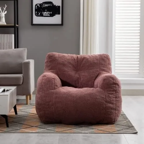 anwickjeff Sillones puf, puf de relleno suave copetudo con relleno, sofá perezoso esponjoso, tumbona imperial gigante para dormitorio, sala de estar
