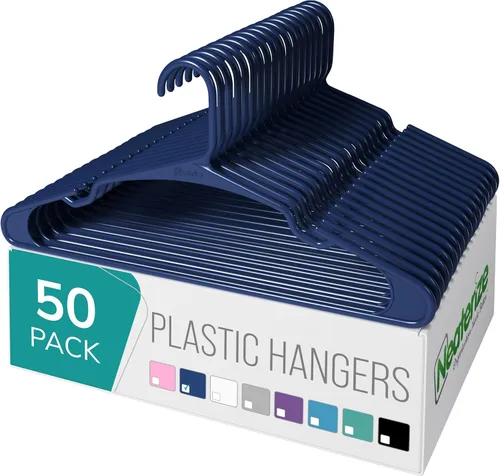 Miniatura 21 de NEATERIZE Ganchos para Colgar Ropa 50 Pack Azul - Ganchos de Plástico - Percheros de Ropa