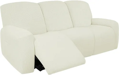 Miniatura 39 de vctops Fundas elásticas resistentes al agua, para sofá reclinable, suaves y lisas, con correa elástica antideslizante, protector de muebles