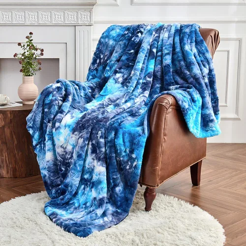 Miniatura 29 de Krifey Manta de piel sintética, manta suave, esponjosa y acogedora para sofá, manta de visón de lujo, manta cálida tipo throw para cama, regalos
