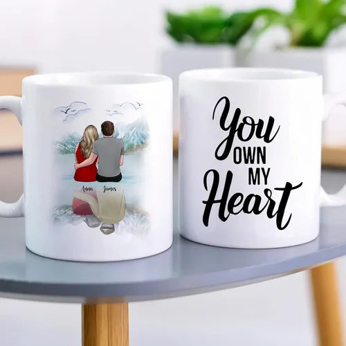 Miniatura 3 de Gossby Taza para parejas, regalo personalizado para pareja, marido, esposa, novio, novia con diseño, nombre, San Valentín, boda, aniversario, regalo