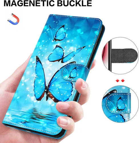 Miniatura 2 de Funda para Samsung Galaxy S22, cartera Flip Folio lindo 3D pintado de dibujos animados PU Funda de cuero PU para niñas mujeres ranuras para tarjetas