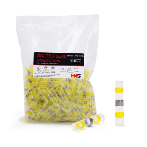 Miniatura 14 de HKS 200 PZS Conectores de Cable con Sellado de Soldadura – Terminales de Tope Termorretráctiles Rojos 22-18 AWG – Empalme de Cable Eléctrico ROJO