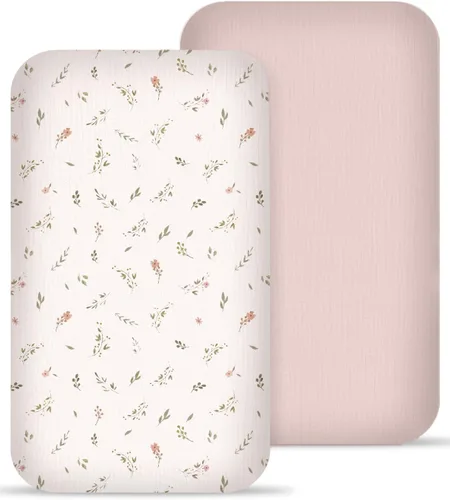 Miniatura 26 de Sábana de moisés para bebé niño y niña, sábanas ajustadas para colchón de moisés rectangular, ovalado, de reloj de arena, sábanas de cesta de Moisés