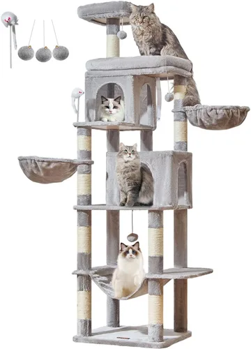 Miniatura 8 de Taoqimiao - Árbol para gatos, torre de gatos de 77 pulgadas para gatos grandes, condominios de varios niveles para gatos de interior con 2