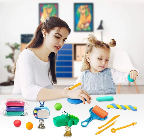 Miniatura 6 de ESSENSON Kit de arcilla para modelar – 36 colores de arcilla mágica de secado al aire, moldeo de bricolaje con herramientas de escultura, recuerdos