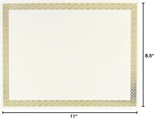 Miniatura 3 de Great Papers! Certificado de lámina trenzada, 8.5 x 11 pulgadas, 12 unidades (936060), dorado