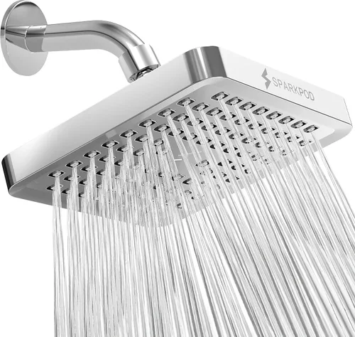 SparkPod Cabezal de regadera – Lluvia de alta presión – Diseño de lujo de calidad premium – Instalación en 1 minuto – Reemplazo ajustable fácil de