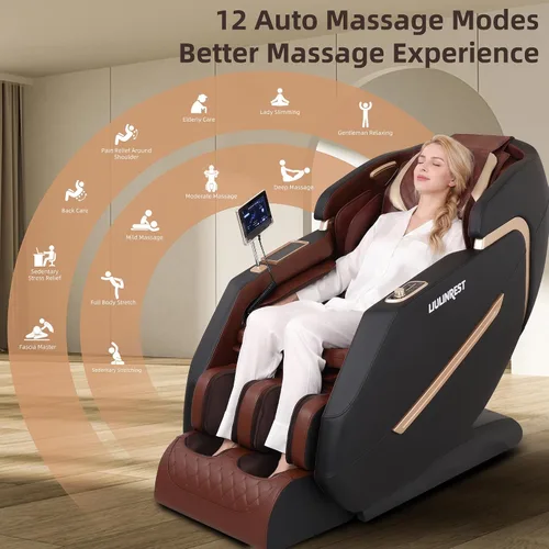 Miniatura 4 de Silla de masaje 4D 2026 de cuerpo completo, silla de masaje de gravedad cero con pista SL y calefacción, silla reclinable Shiatsu de masaje