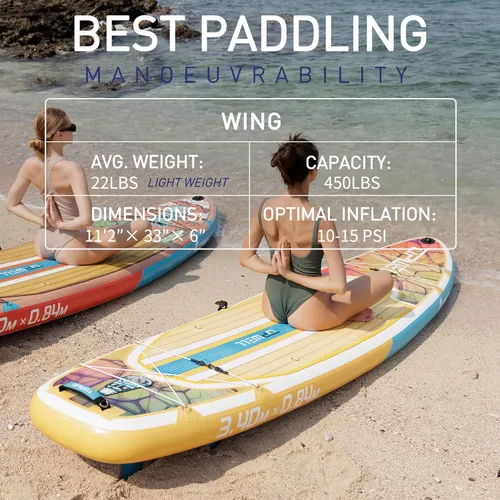 Miniatura 5 de UPWELL Tabla de remo de pie de 10 pies 6 pulgadas / 11 pies para jóvenes y adultos, tabla de remo inflable con diseño estable, accesorios de SUP