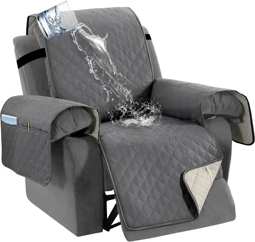 Miniatura 7 de H.VERSAILTEX Funda de sofá reclinable 100% impermeable con bolsillo para 2 asientos, antideslizante, suave, lavable, protector de muebles