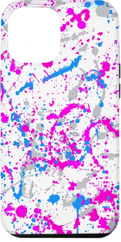 Miniatura 26 de iPhone 16 Rosa + Azul + Gris Blanco Patrón de salpicaduras de pintura