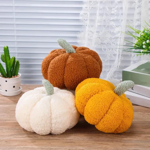 3 piezas de almohada de calabaza de Acción de Gracias, 7.87 pulgadas, 3D, calabaza, sofá, decoración del hogar para automóvil, dormitorio, sofá,