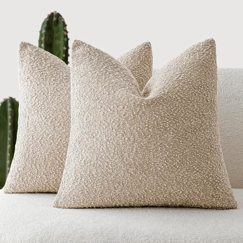 Miniatura 22 de Foindtower - Juego de 2 fundas decorativas de textura de bucle, fundas de almohada acentuadas, fundas de cojín sólidas, neutrales, para sofá, silla