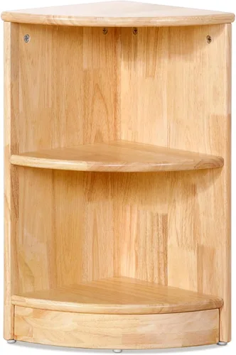 Miniatura 7 de OOOK Armario esquinero de madera de goma, organizadores y almacenamiento de juguetes de 2 niveles, estante Montessori para habitación de niños, sala