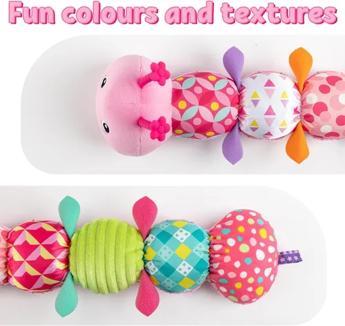 Miniatura 5 de LIGHTDESIRE Juguetes musicales para bebés, oruga, juguete de peluche infantil con arrugas y sonajeros, juguetes sensoriales suaves con texturas