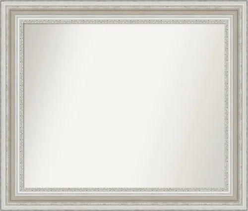 Miniatura 13 de Amanti Art Espejo de baño plateado para sobre el fregadero, 26 x 26 pulgadas, espejo cuadrado de plata antigua, marco de madera tradicional mediano