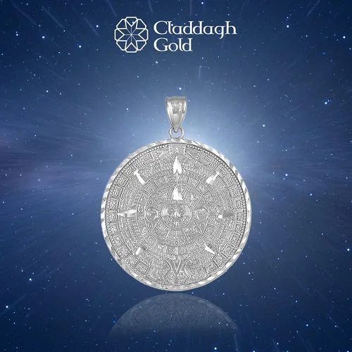 Miniatura 5 de .925 Sterling Silver Round Aztec Mayan Calendar Charm Pendant - Choice of Pendant