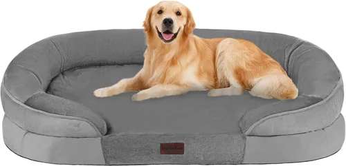 Miniatura 14 de Dwanton - Cama ortopédica para perros medianos con espuma de memoria con gel, sofá impermeable para perros, cama lavable para mascotas con cojín