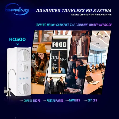 Miniatura 6 de iSpring Filtro de reemplazo de membrana RO de alto flujo MRO500 para sistema de filtración de agua de ósmosis inversa sin tanque RO500, 500 GPD