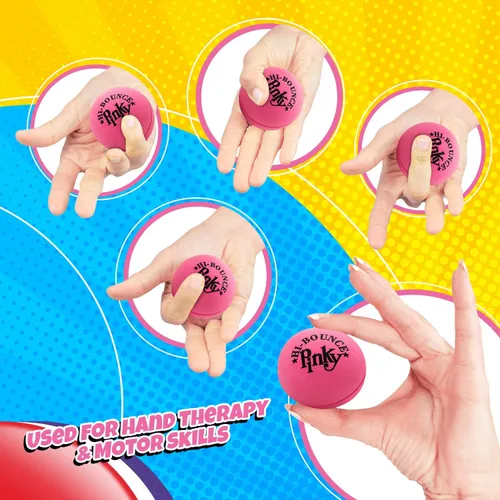 Miniatura 6 de JA-RU Hi-Bounce Pinky Ball (paquete de 4) pelotas hinchables de 2.5 pulgadas para niños Pelotas de rebote alto para deportes