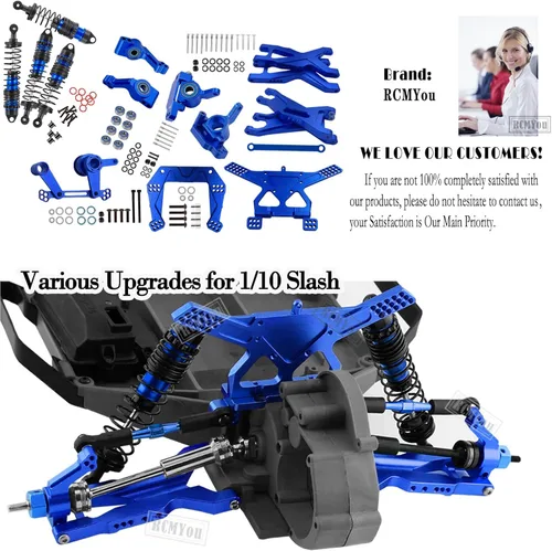 Miniatura 7 de Pieza de Actualización para 1/10 Slash 2WD/Slash 2WD VXL, Amortiguadores RC Big Bore de Aleación, Brazo de Suspensión, Bloque Caster, Bloques