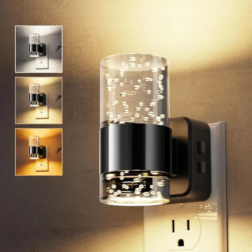 Miniatura 41 de L LOHAS LED Luz nocturna, luces nocturnas de burbujas enchufables a la pared, 3000 K/4000 k/5000 K, luz nocturna de temperatura de color ajustable