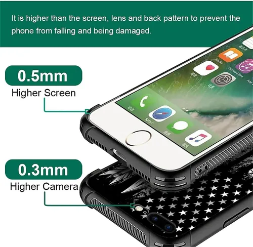 Miniatura 5 de Funda compatible con iPhone 7/8, diseño de bandera estadounidense con diseño de tiro con arco al aire libre, a prueba de golpes, antiarañazos