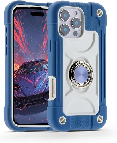 Miniatura 18 de MARKILL Funda compatible con iPhone 15 de 6.1 pulgadas con soporte integrado, [grado militar resistente de cuerpo completo] protección contra Rosa