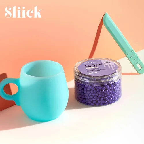 Miniatura 4 de Kit de cera para depilación en casa Sliick para mujeres – aroma a bayas de acai, kit de cera dura para depilación, taza de fusión para microondas