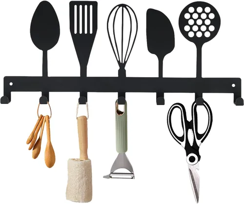 Miniatura 8 de Soporte de Llaves de Metal, Ganchos de Llaves Montados en la Pared, Soporte de Llaves para Pared, Organizador de Llaves con 7 Ganchos, Soporte