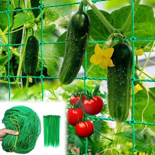 Miniatura 7 de Red de enrejado, red de jardín para plantas, red de enrejado de jardín de 6.6 x 9.85 pies para plantas trepadoras con 27 hebras de nailon