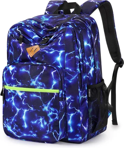 Miniatura 20 de ZORFIN - Mochila de 26 litros para la escuela, universidad y viajes, impermeable, con 8 compartimentos, Verde militar, Moderno