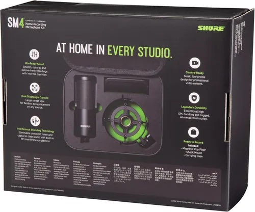 Miniatura 9 de Kit de Micrófono de Grabación de Estudio Shure SM4, Micrófono de Condensador XLR para Estudio en Casa con Audio Listo para Mezcla - Construcción